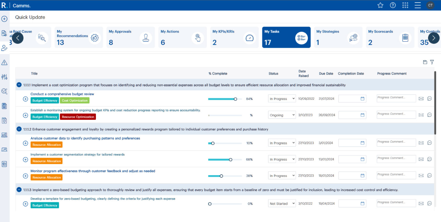 Enhance Your Camms.Strategy Experience with My Quick Update