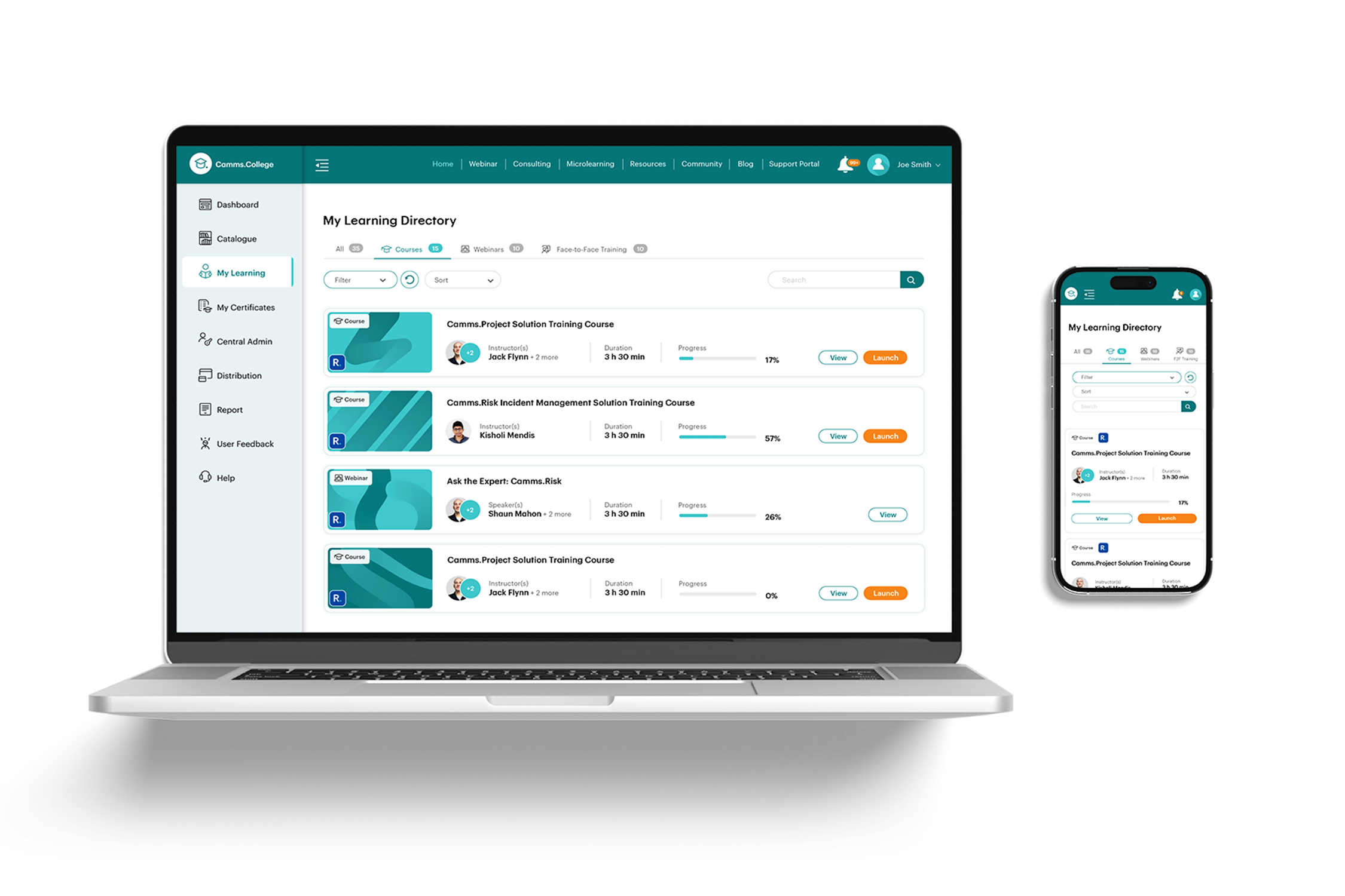 Figure 1.3: Simplified “My Learning” Section: Focus on what matters most—your learning. We’ve removed unnecessary clutter to help you stay on track and engage with the courses you care about.