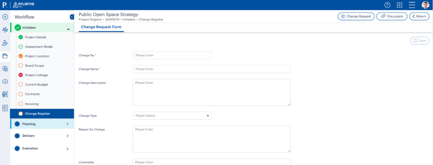 Figure 1.2: Submitting a Change Request – Follow a streamlined process to submit detailed change requests with relevant information. (populate this form)